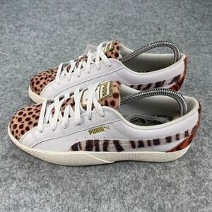 Women Puma x Fenty white + brown animal print sneakers Size US 9.5